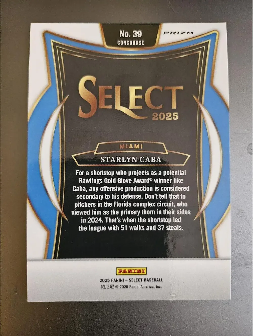 Starlyn Cara  - 2025 Panini Select #39 - RAW Mint